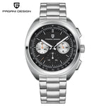 PAGANI DESIGN Herenhorloges Retro Panda Dial Quartz Watch Men Japan VK63 Chronograaf Saffierglas Polshorloge Men 2026new-1782