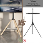 Corner TV Floor Stand with Sintered-Stone Shelf, Height-Adjustable Tripod TV Mount for 40–75 Inch Screens