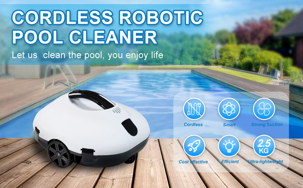 EU and VS Stock wireless Robotic Pool Cleaner Two adjustable Path-Planning Modes for Pool Cleaning