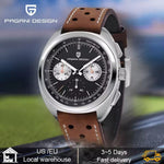 PAGANI DESIGN Herenhorloges Retro Panda Dial Quartz Watch Men Japan VK63 Chronograaf Saffierglas Polshorloge Men 2026new-1782