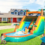 durable PVC tropical Fiesta palm tree inflatable water slide with splash pool for family parties/commercial events