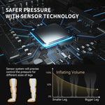Rechargeable leg air compression massager, full leg recovery system, massageboot with 4 chambers for muscle relaxation and recovery of the legs