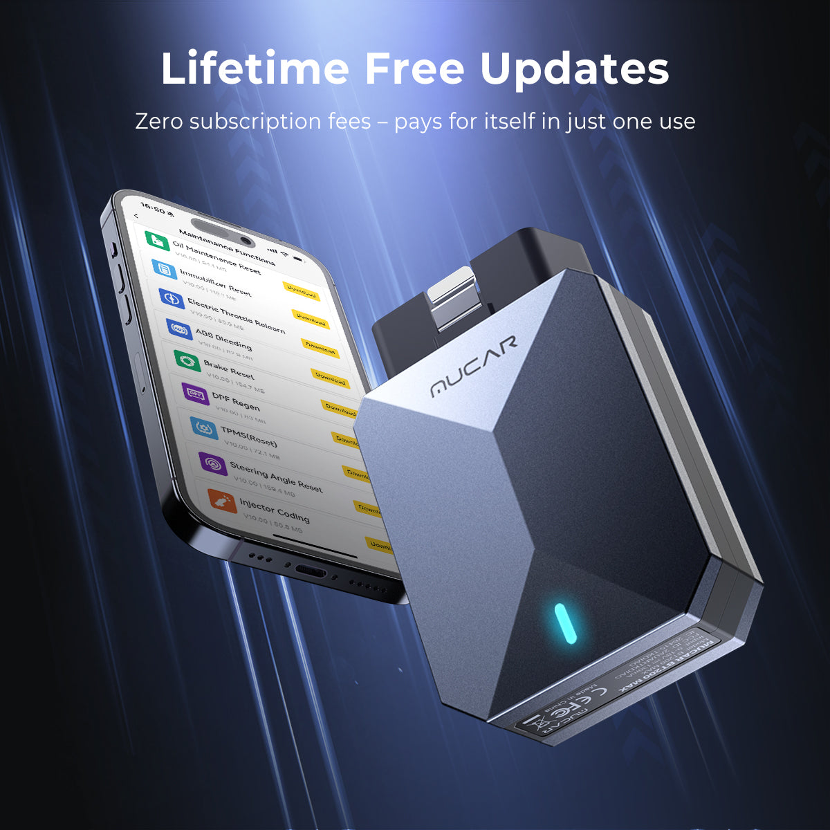 MUCAR BT200 MAX OBD2 scanner ELM327 CANFD Protocol full system AI Diagnostics tool 15 Reset lifetime free update Car Scan Tool