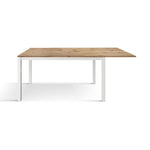 Uitschuifbare rustieke eiken eettafel 120x80 white metalen onderstel for binnengebruik