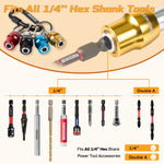 Germany warehouse Geinxurn Quick-Release Drill Chuck Keychain set, 1/4 Inch Hex Screwdriver Bit Adapter with Keychain