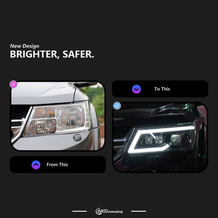 2 PCS Auto Styling Headlight for Dodge JCUV Journe Headlight Projector Lens 2009-2016 Front Light DRL signal Automotive Acces