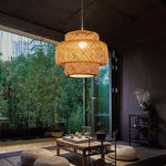 Handmade Bamboo Chandeliers and Pendant Lights, E27 Lampshade, Modern Natural Home Decor