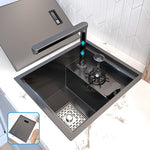Verborgen spoelbakken STAINLESS STEEL kitchen faucet small single sink with deksel sink balkon garden camper huishouden