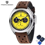 PAGANI DESIGN Herenhorloges Retro Panda Dial Quartz Watch Men Japan VK63 Chronograaf Saffierglas Polshorloge Men 2026new-1782