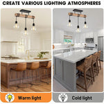 3-koppige pendant light for aan the plafond, rustieke wooden kroonluchters, black woondecoratie for dining room, living room, bedroom, kitchen, zolder, indoor