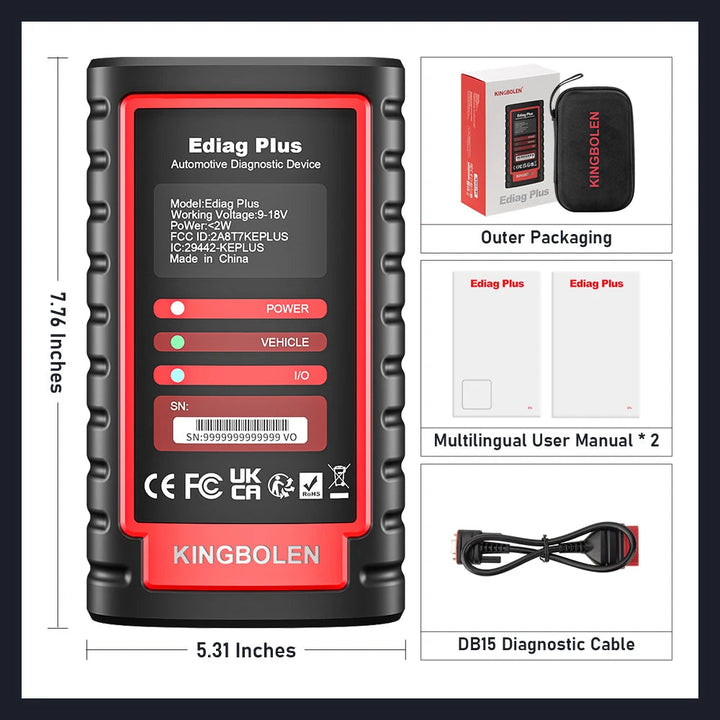 KINGBOLEN EDIAG Plus Vehicle Diagnostic Scanner