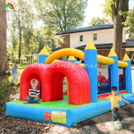 24x8x8ft commercial PVC inflatable bounce-house combo obstacle course Bounce house with dual racing slides, tunnels, climbing, obstacle