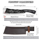 Drakenhakmes Zware Beenhakmes With Lederen Sheath, Ultrascherp Stainless steel Chinese Cleaver