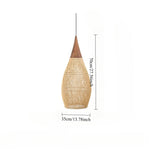 Rattan pendant light rattan chandelier handwoven Boho pendant light for dining room kitchen island living room