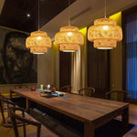 Handmade Bamboo Chandeliers and Pendant Lights, E27 Lampshade, Modern Natural Home Decor