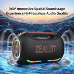 Zealot ZE41 250W portable Speaker with high power, IPX6 waterproof, Large 48000mAh battery, RGB LED lighting, Mobile Phone