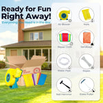 commercial PVC dual track inflatable slide for outdoor, inflatable water slide with splash pool and climbing wall