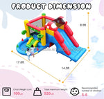 17.6x14.5x8.8FT commercial inflatable bounce-house combo 100% PVC bounce house with slide, ball pit, climbing features, basketball hoop