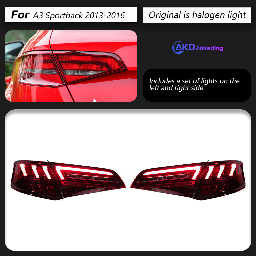 AKD Car Styling tail light for Audi A3 Sportback LED Tail light 2013-2019 Dynamisch signal Reverse light Brake light car accessories