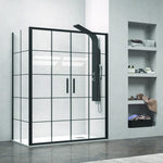 NICO-D6000S Modern Sliding Corner Shower Enclosure 180X70 4-Door Frameless with 6 mm Glass Stainless-Steel Frame for hotels