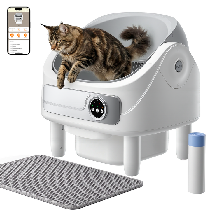Zelfreinigende smart litter box scentloos automatic toilet 75L large robot app-control scentverwijderingssysteem plastic wereldwijd