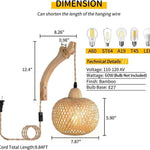 Rustieke Boerderij Retro Bamboo Geweven E27 Wall light Led Round Kap For Indoor Home Decor For living room Bedroom kitchen