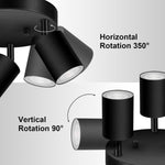 3-lichts 4-lichts railverlichting armaturen matzwart metal richtbare plafondspot GU10 built-in railverlichting