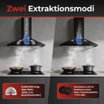 A+++ Afzuigkap 60cm, Afzuigkap with omgekeerde & afvoerlucht with active koolfilter, LED-lighting