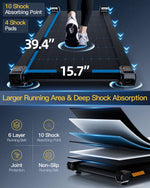 automatic tilt adjustment under-desk treadmill with LED-screen, electric drive for thuisgym, EU stock, direct available