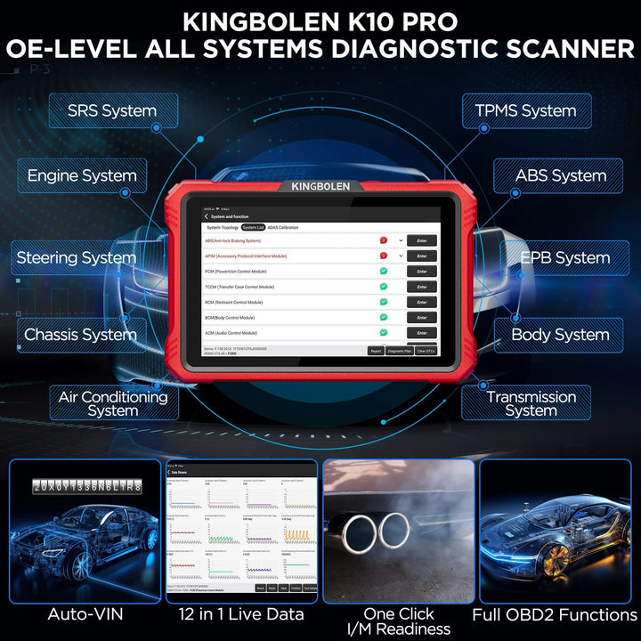 US EU Warehouse 2026 KINGBOLEN K10 PRO V+ Elite bidirectional OBD2 car diagnostic tool ECU Coderingsmachine