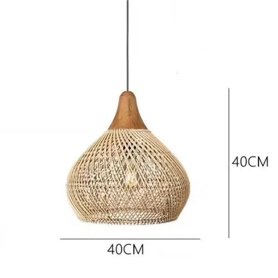 Rattan pendant light rattan chandelier handwoven Boho pendant light for dining room kitchen island living room