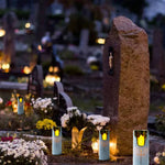 modern European Mini LED Koude White Rookvrije Gebedskaarsen Electronic Music Handheld Kaarslamp Nacht Church
