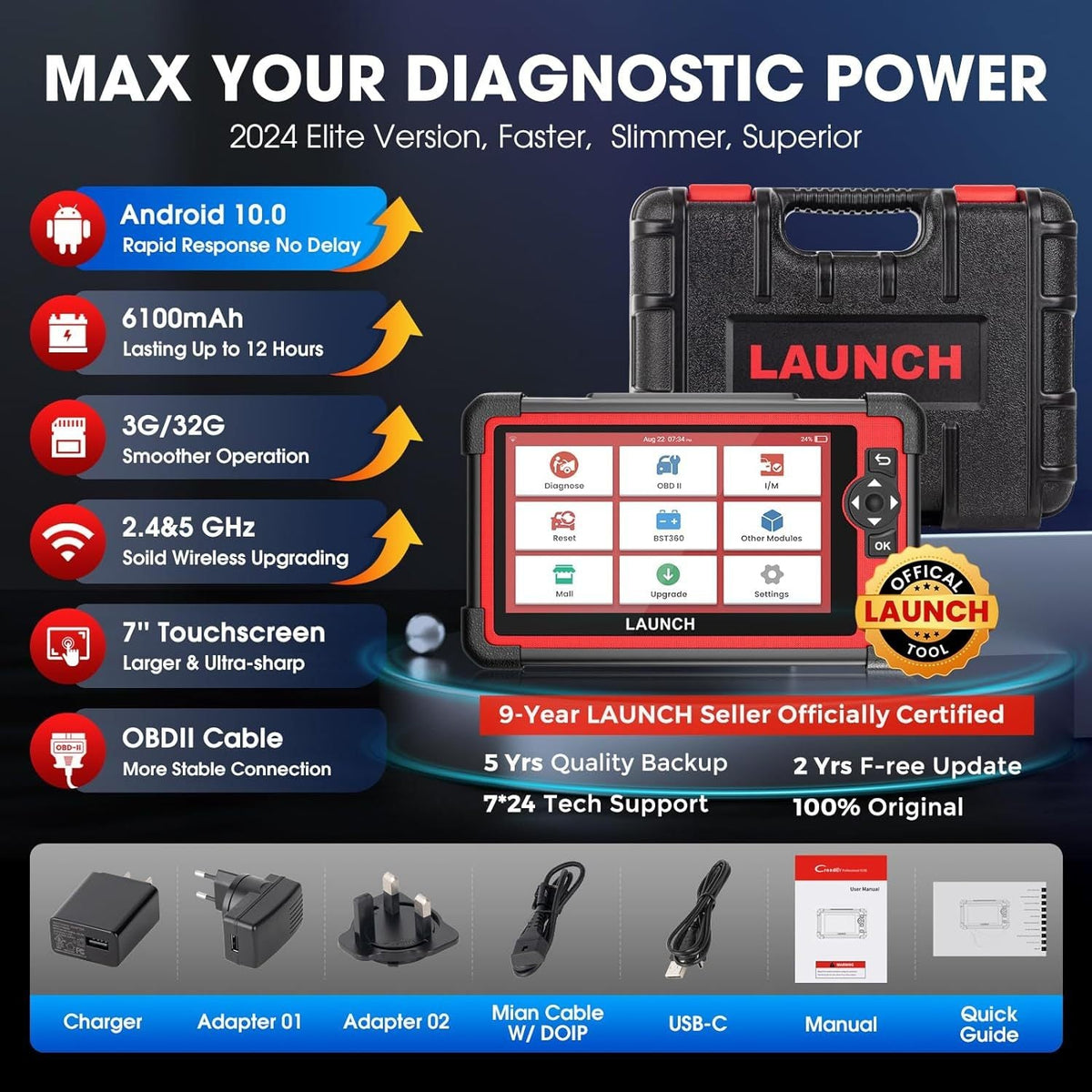 Crp919e professional diagnostic tool Auto OBD2 Scanner ECU coding as X431 Crp919x