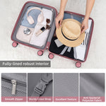 Elegant pink luggage set: 20/24/28 inch hard-shell suitcases for modern travelers, durable trolley luggage with spinner wheels