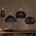 Rattan pendant light rattan chandelier handwoven Boho pendant light for dining room kitchen island living room