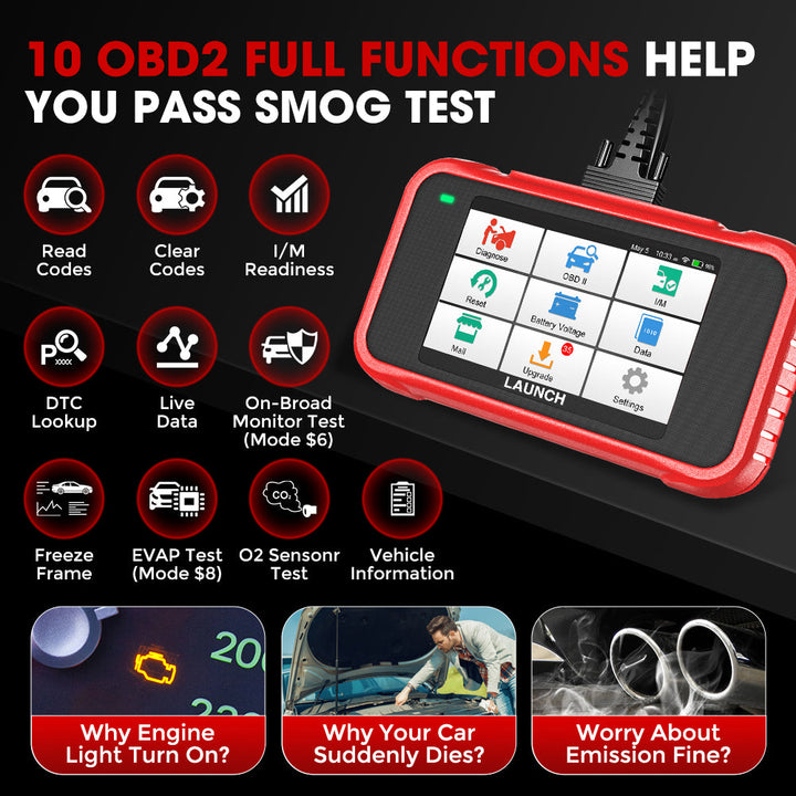 USA EU Warehouse LAUNCH CRP129E V2.0 Elite 2026 Auto OBD2 Scanner Diagnosetools for All Cars with 8 resetfuncties, lifetime f
