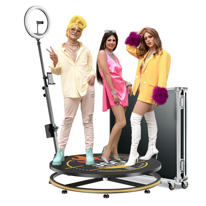 ChackTok 360 Photo booth party equipment Flightcase and complete set accessories in stock, compatible with mobile iPad-app control