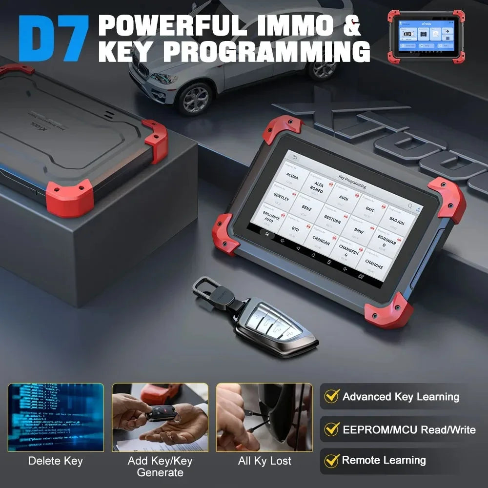 EU Warehouse XTOOL D7 EU All keys Verloren Autokey programmer 36+ Rest OBD Scanner ECU coding Car diagnostics Device Te Koop