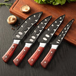 4-piece handgesmede slagermesset - Kiritsuke knives, meat cleaver, ontbeenmessen, slagermessen, 5Cr15MoV steel chef knife
