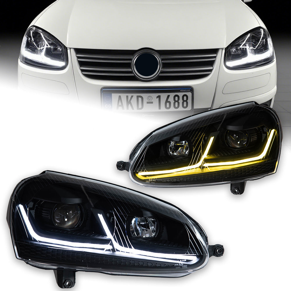 AKD Autostyling headlight for Golf 5 LED headlight Projector Lens 2003-2011 Golf 5 Frontlichten DRL signal Auto-accessoire