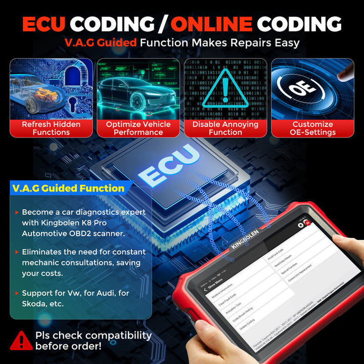 2026 KINGBOLEN K8 PRO BT full system free update diagnostic tool with CANFD DOIP automatic ECU coding scanner