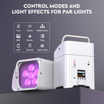 you`King 6X18W LED 6-in-1 RGBWA UV Par light with remote control, on Batteries, wireless DMX, Oplaadbaar, Stage Uplight