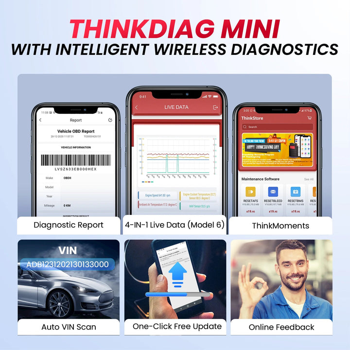 Thinkcar Thinkdiag Mini Obd2 Scanner Code reader All systems Auto Diagnostic tool Motor Code reader For Vehicles Controleren