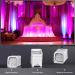 you`King 6X18W LED 6-in-1 RGBWA UV Par light with remote control, on Batteries, wireless DMX, Oplaadbaar, Stage Uplight