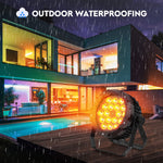 you`King Aluminium LED Par light IP65 Waterdicht 18x10W RGBWA+UV 6in1 Buiten Par Verlichting